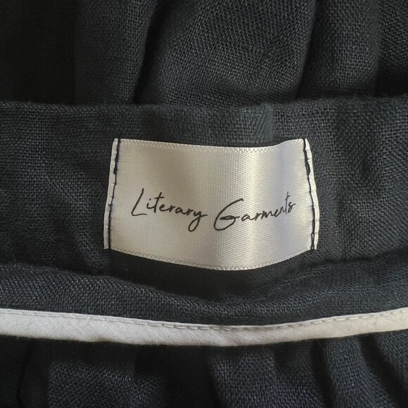 Handmade 100% Linen Midi Skirt Pleated Button Up High Rise Vintage Retro Rustic - Picture 5 of 7